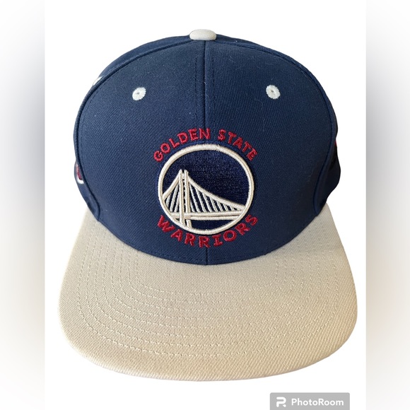 Mitchell & Ness Custom Blue/Red/Tan Flat Bill Cap - Golden State Warriors - Picture 1 of 6